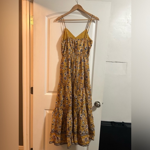 Evereve Collette floral spaghetti strap maxi  yellow adjustable straps sundress - Picture 8 of 11